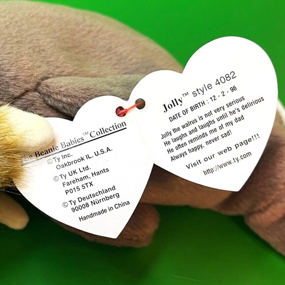 Ty Beanie Baby Lot of 6 Ocean Beanbag Plush Stuffed Animals Fish Walrus Crab 90s - Picture 3 of 15